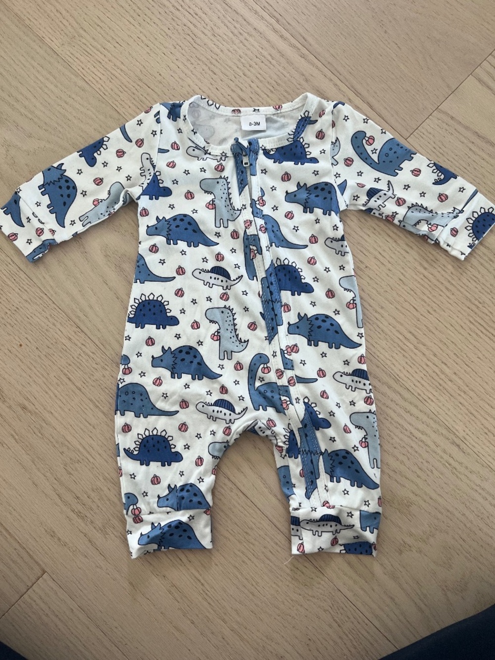 Baby Dinosaur Zip-Up Sleeper / Romper 0–3M